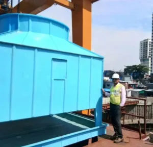 FRP cooling tower installed on site